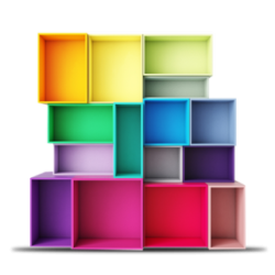 cajas de colores
